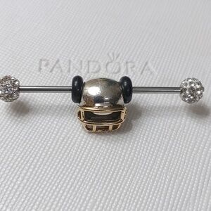 PandoraSilver/14k Football Helmet Two Tone Vintage Charm